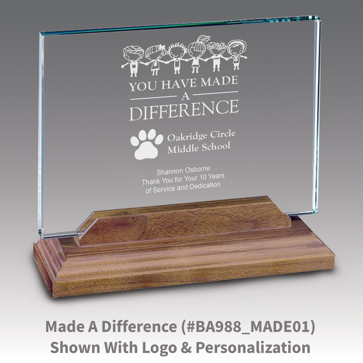 Premium Jade Horizontal Base Award