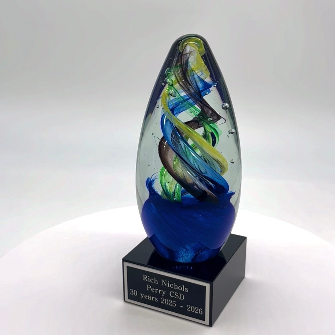Infinity Swirl Art Glass Award