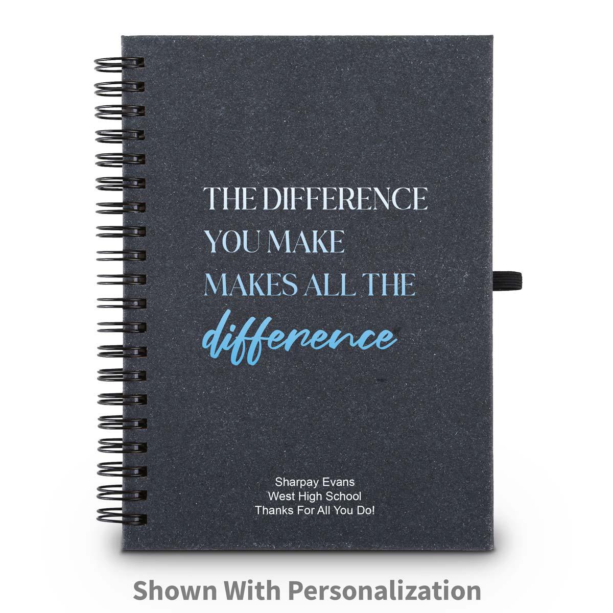 the difference you make spiral journal with personalization