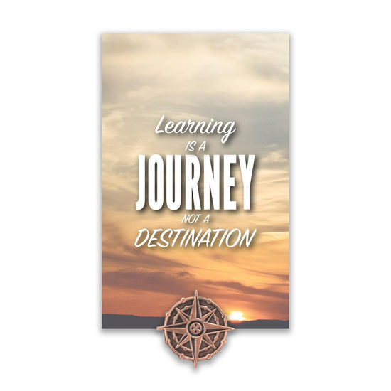 compass lapel pin with message card