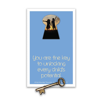 you are the key lapel pin and message card