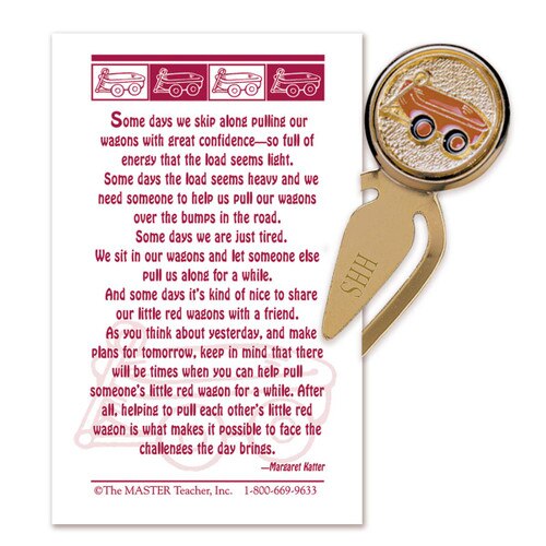 metal bookmark with message card