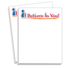 notepads with i believe in you message