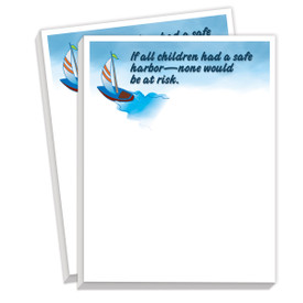 notepads with if all children had a safe harbor message