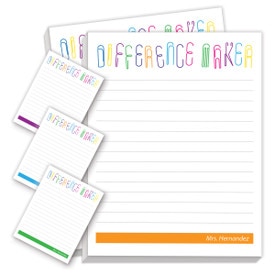 personalized difference maker notepads with four different messages