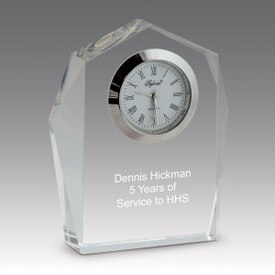 facet optic crystal crystal clock with personalization