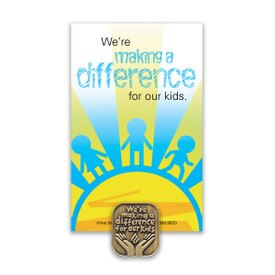 making a difference lapel pin with message card