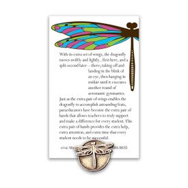 dragonfly lapel pin with paraeducator message card