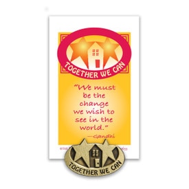 together we can lapel pin with message card