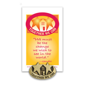 together we can lapel pin with message card
