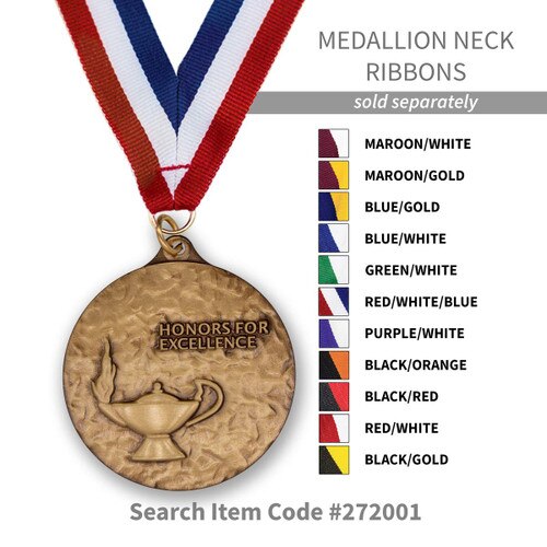 several colors of neck ribbons for the lamp medal