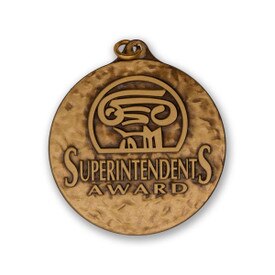 superintendent's award die struck solid brass medallion