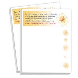 notepads with dragonfly message for paraeducators