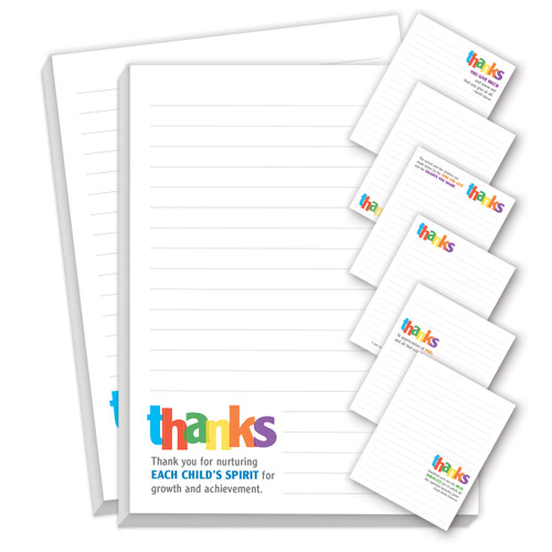 thanks notepads with seven different messages