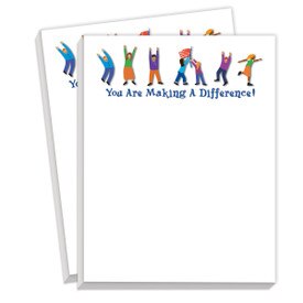 notepads with you are making a difference message