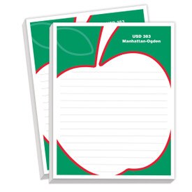 personalized notepads with large apple design