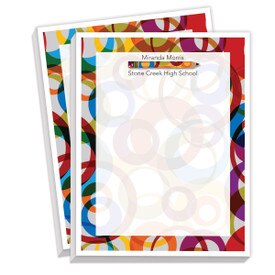personalized notepads with colorful pencil and border