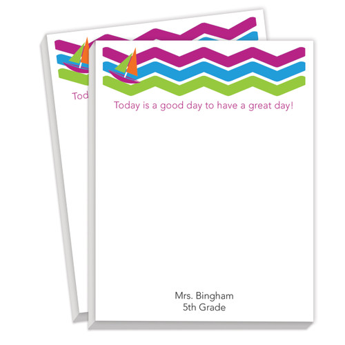 personalized notepads with today is a good day message