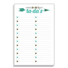 notepad with turning to-do's into ta-da's message