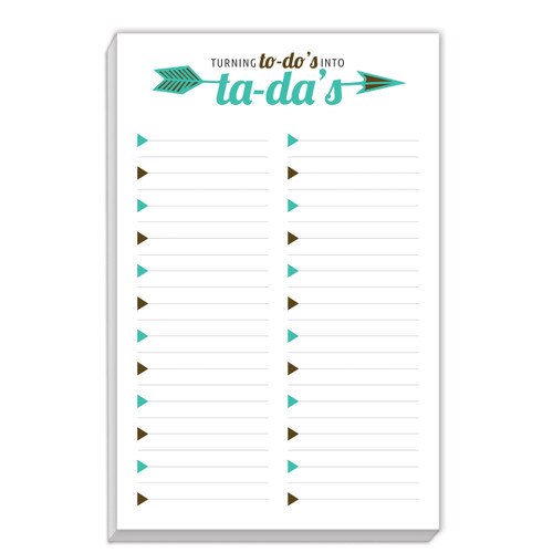 notepad with turning to-do's into ta-da's message