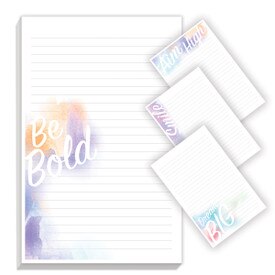 watercolor notepads with four different messages