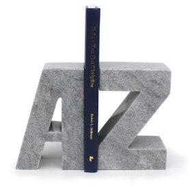 A to Z gray marble bookends.