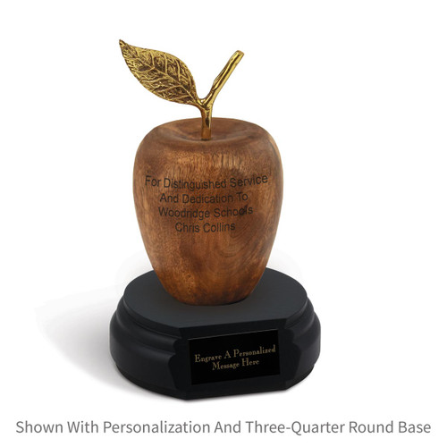 personalized acacia wood apple and black walnut base