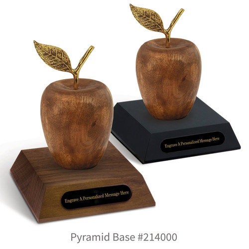black and brown walnut pyramid bases with acacia wood apples