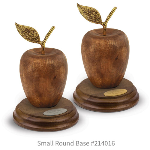 round walnut bases with acacia apples