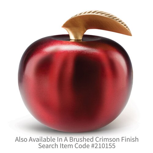 brass apple with brushed crimson finish