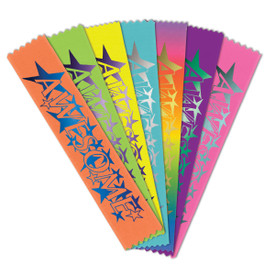 colorful satin ribbons with foil-stamped awesome message