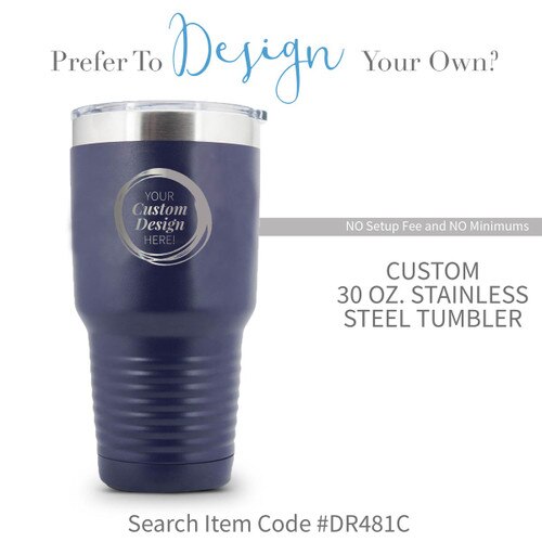 create your own blue 30 oz. stainless steel tumbler