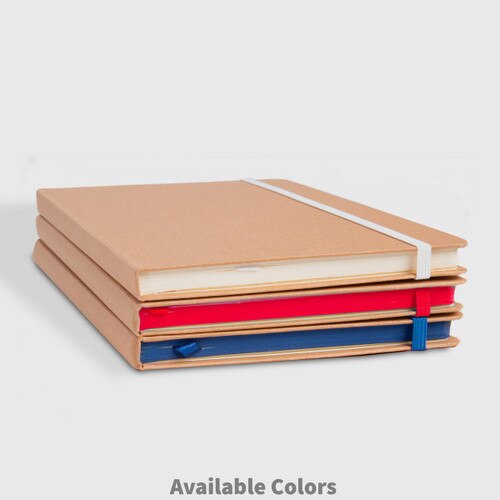 eco-friendly hardbound journals in three different colors