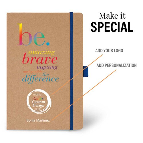 the be collection eco-friendly hardbound journal with add you logo and personalization