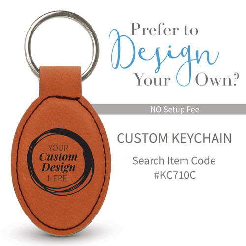 create your own rawhide oval leather keychain