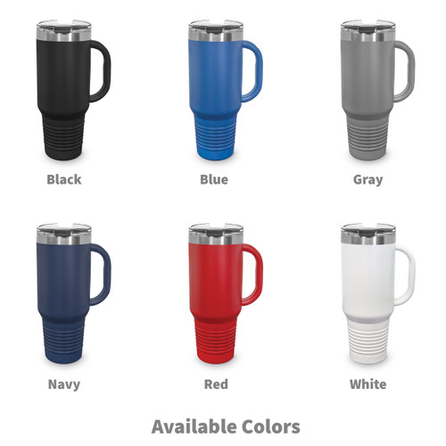 colors available for 40 oz stainless steel travel tumbler