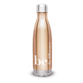 copper stainless steel water bottle with be the difference message
