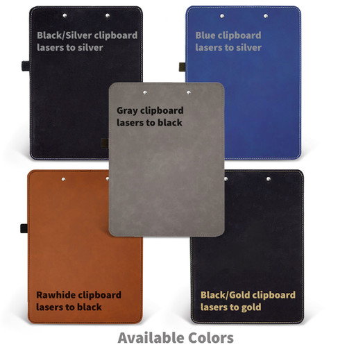 multiple colors of leather clipboards