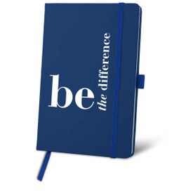 blue journal with making a difference message and personalization