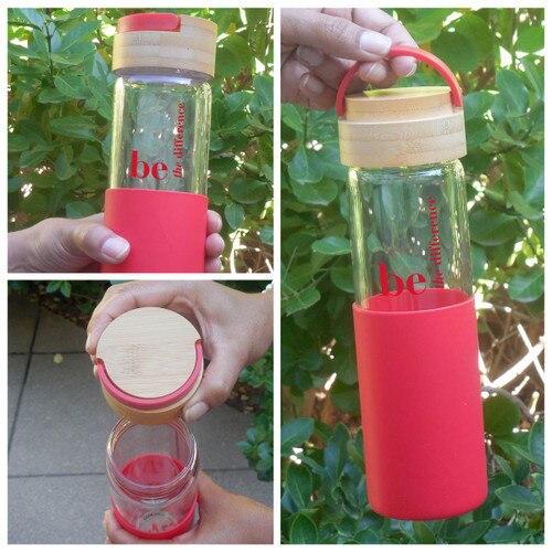 reusable water bottle with be the difference message
