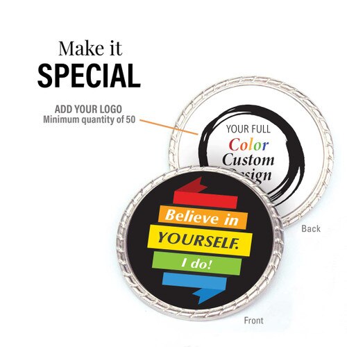 believe in yourself kudo coin with add you logo