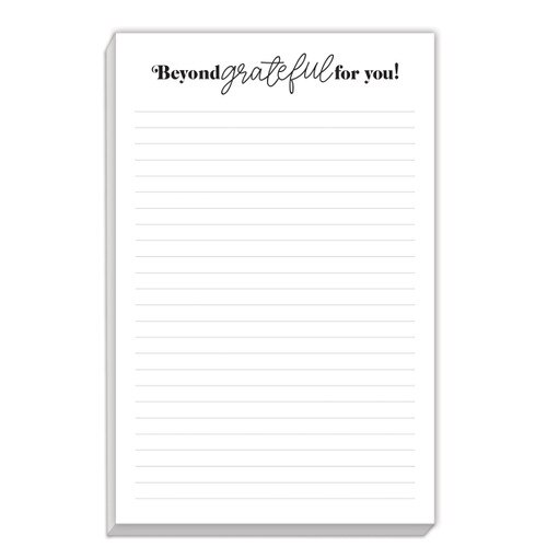 notepad with beyond grateful for you message