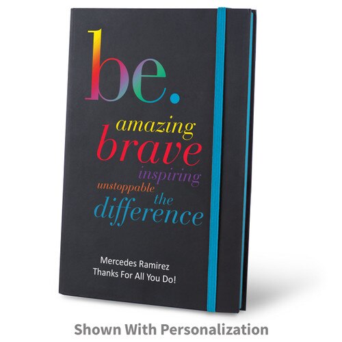 be collection black journal with blue accents and personalization