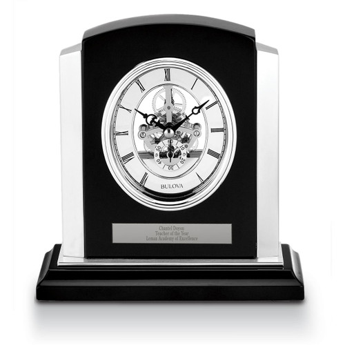 Bulova Faith Clock with silver plate for personalization