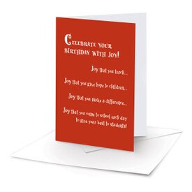 celebrate with joy birthday note card and envelope