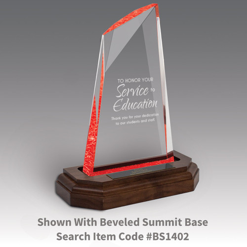 acrylic summit with red accent and personalized base