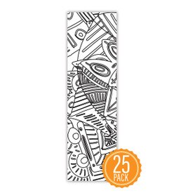 2" x 8" Coloring Bookmark For Students Featuring Geometric Shapes On The Front