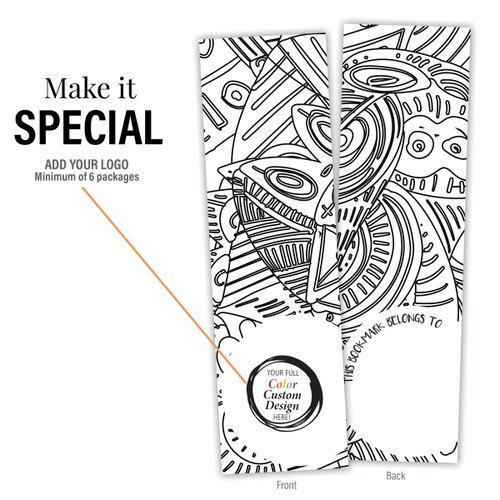 add you logo to a coloring geometric bookmark