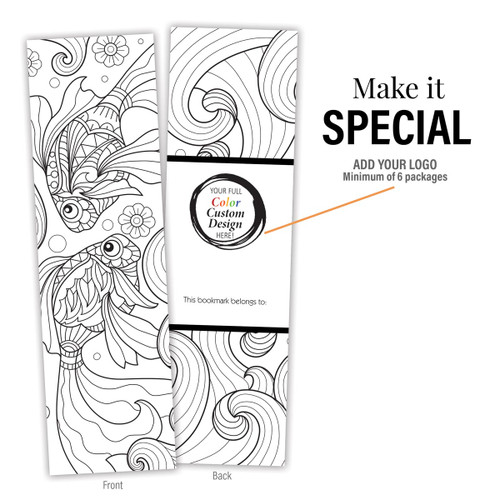add your logo to a goldfish coloring bookmark