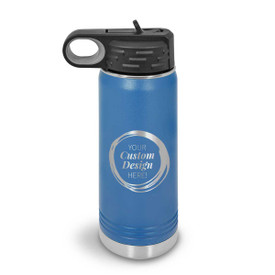 20oz. stainless steel water bottle with your custom logo or design. Available in 9 colors.